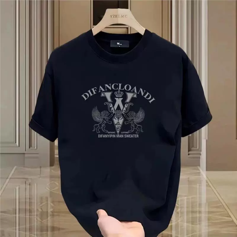 Расческа хлопчатобумажная футболка с короткими рукавами для мужчин летом