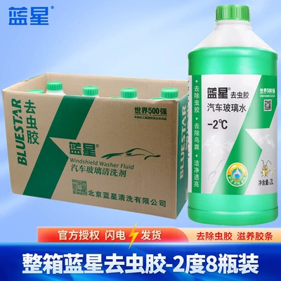 Box of Blue Star Car Glass Cleaner: Glass agent - full-box-of-blue-star-to-shellac-2-2l-8-bottles-frosted-bottle-summer-style