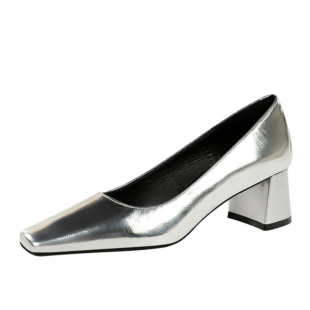 Retro Women's Mid-heel Pumps With Chunky Heel And Square Toe_voghion.com