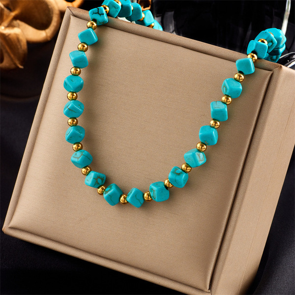 Small design retro pendant with tassels stainless steel pearl