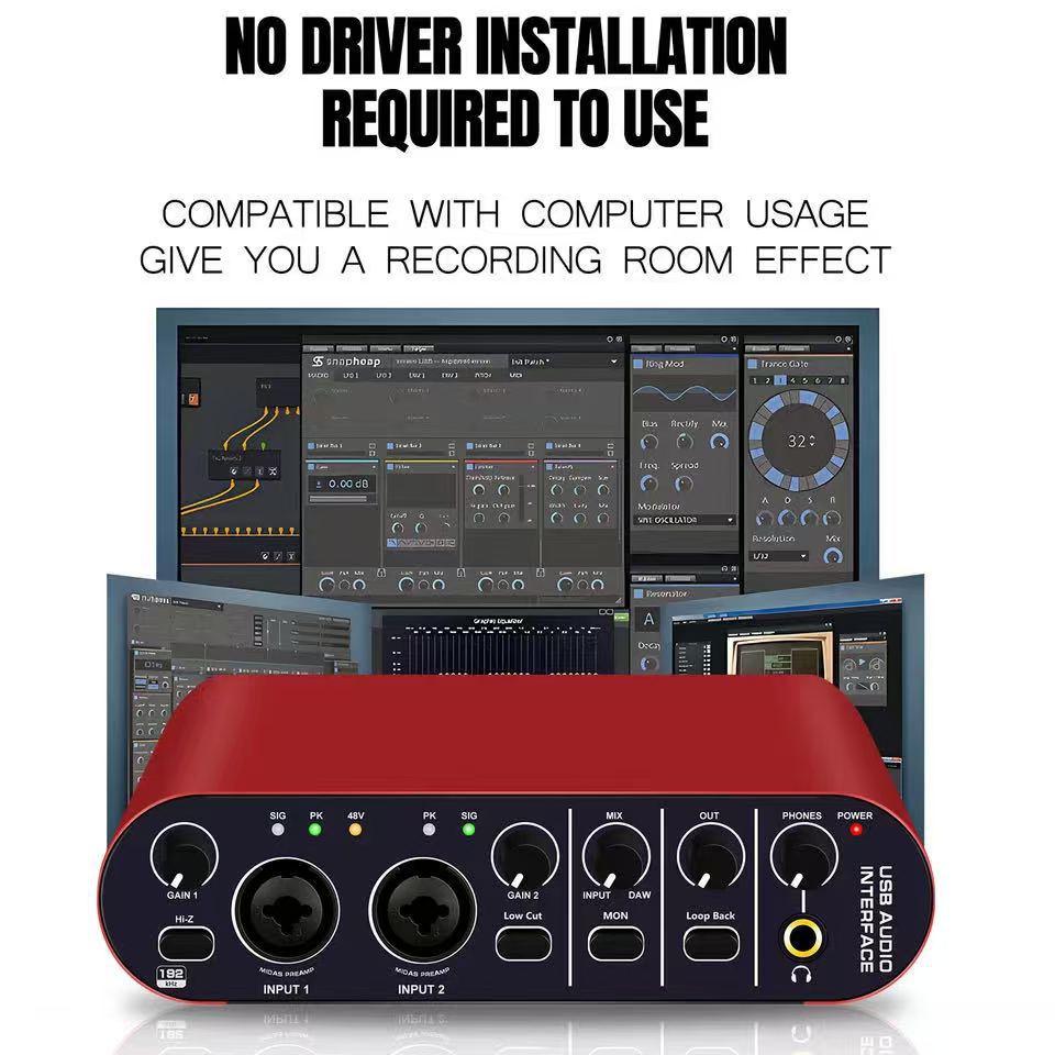 Transfronterizos dedicados a la computadora sin conducción móvil transmisión en vivo arreglos de música K grabación interna micrófono profesional tarjeta de sonido externa
