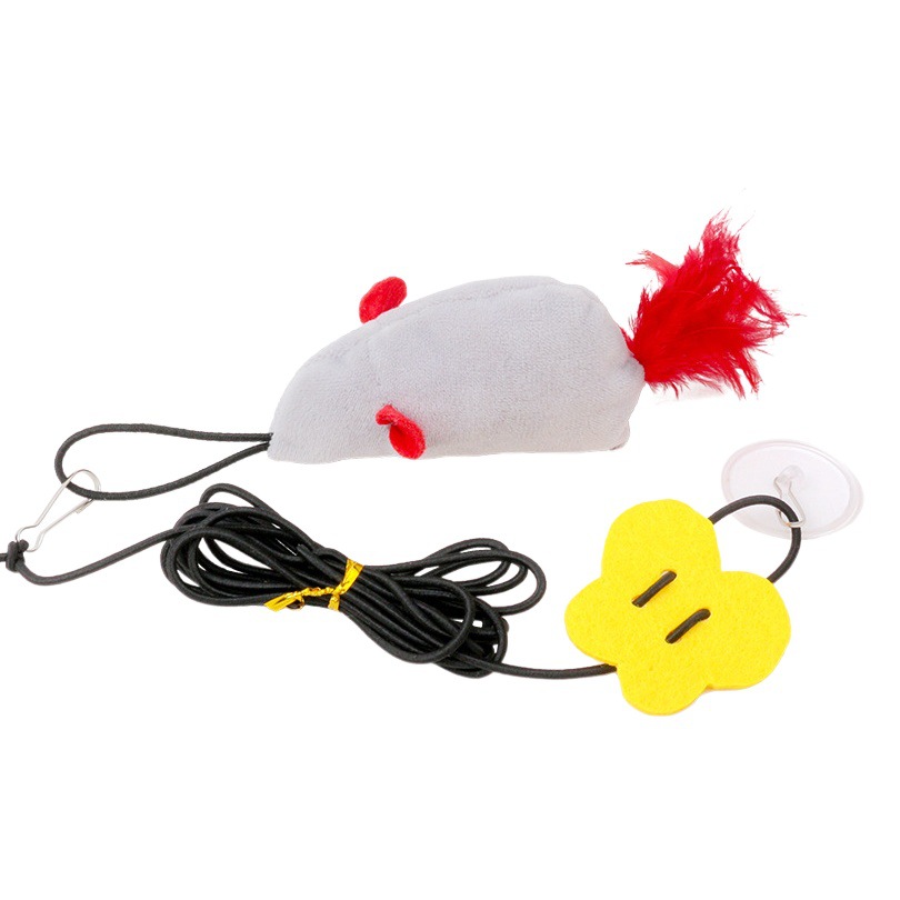 Tiktok popular colgante de sonido ratón de peluche gato de juguete llamando ratón auto-Hola divertido gato palo divertido gato juguete en stock