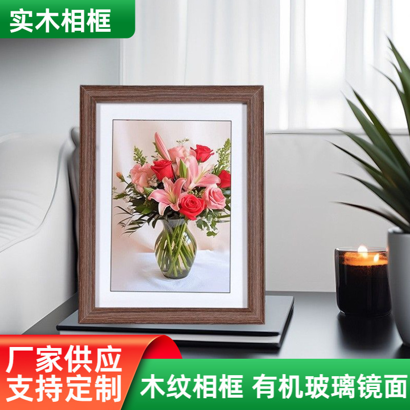 Solid Wood Photo Frame A48 Inch 10inch 12inch Hollow Photo Frame Table Photo Cardboard Picture Frame DIY Wooden Photo Frame Wholesale