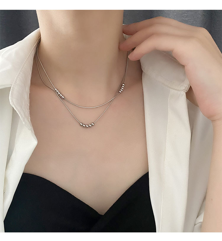 18K Real Gold Plated Plating Material 304 Stainless Steel Pendant Material Vacuum Plating Real Gold Plated 18K Gold Gold Plating Silver Plated Solid Color 304 Stainless Steel Fashion Waterproof Non Tarnish Titanium Steel Layered Necklaces