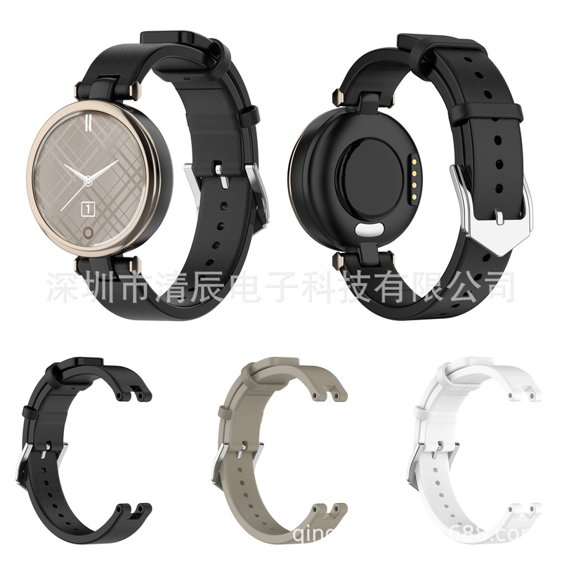 Suitable for Garmin Lily Watch Genuine Leather Strap, Women's Watch Wristband with Disassembly Tool, Smart
