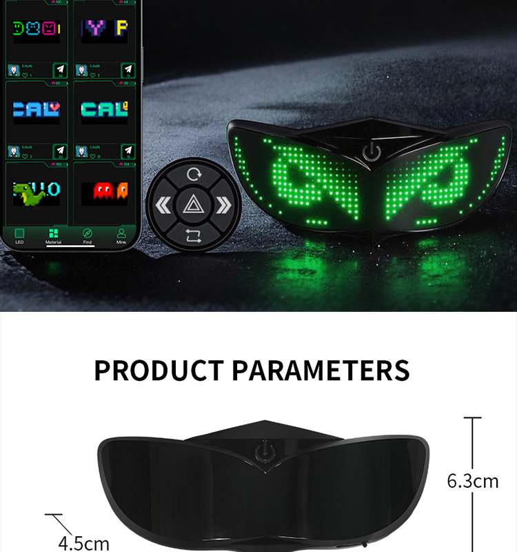 Cross-border motorcycle and bicycle helmet LED devil's eye warning light, night riding devil's eye decorative ambient light