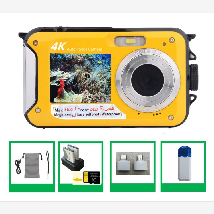 Automatic videocamera, waterproof digital camera, screen, English version
