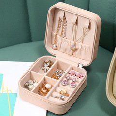 Ins girl travel portable zipper jewelry box earings necklace ring small jewelry bag cute children jewelry box