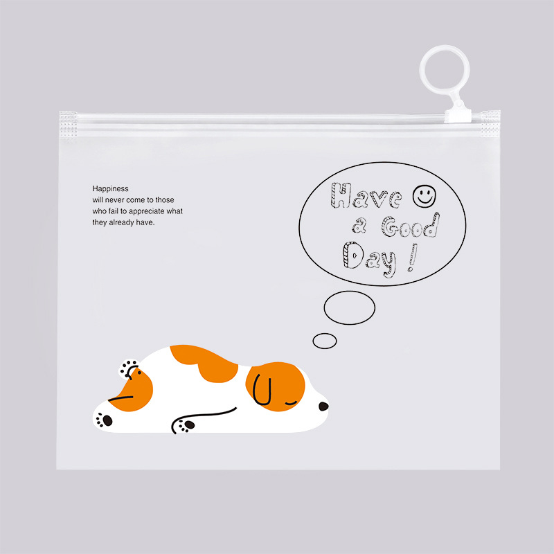 En stock al por mayor estudiante archivo de almacenamiento caja lápiz plástico transparente dibujos animados PE anillo cremallera ziplock bolso helado joyería