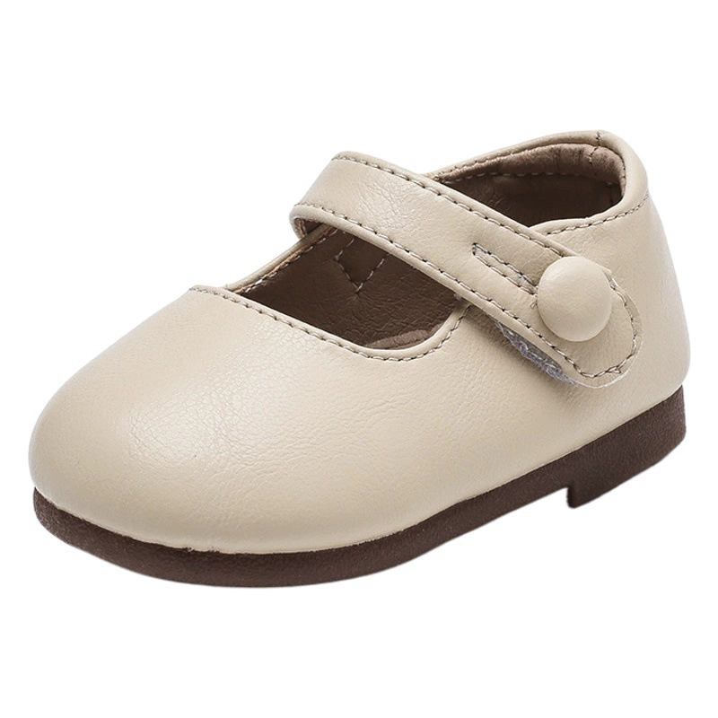 Детская обувь принцессы Детская обувь на мягкой подошве Весна и осень Новая Повседневная модная обувь на липучке для девочек Кожаная обувь для младенцев