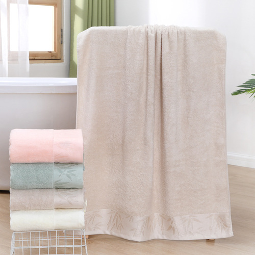 Wholesale bamboo fiber bath towels, extra thickened, adult bath towels, absorbent, quick-drying, cross-border bath towel gift box with customized logo