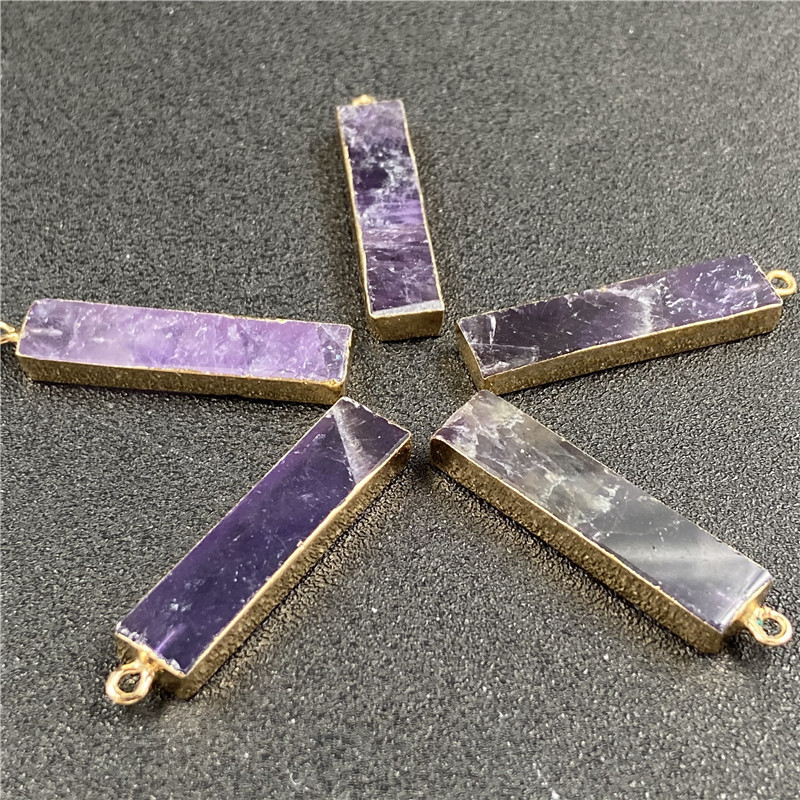 5g Weight Pendant Necklace Classification Polishing Design White, Purple Color Retro Rectangle Faceted Gemstone Wholesale Diy Material 11