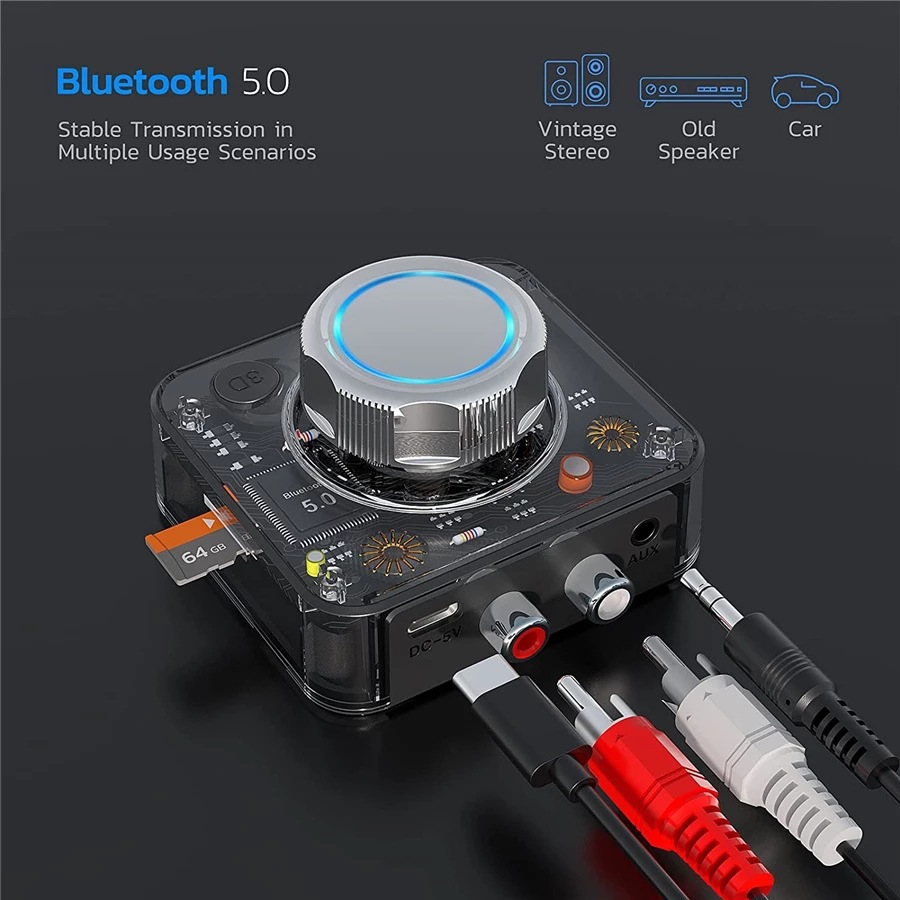 Receptor Bluetooth C39 RCA compatible con tarjeta Subwoofer receptor Bluetooth para coche adaptador Bluetooth AUX 5,1