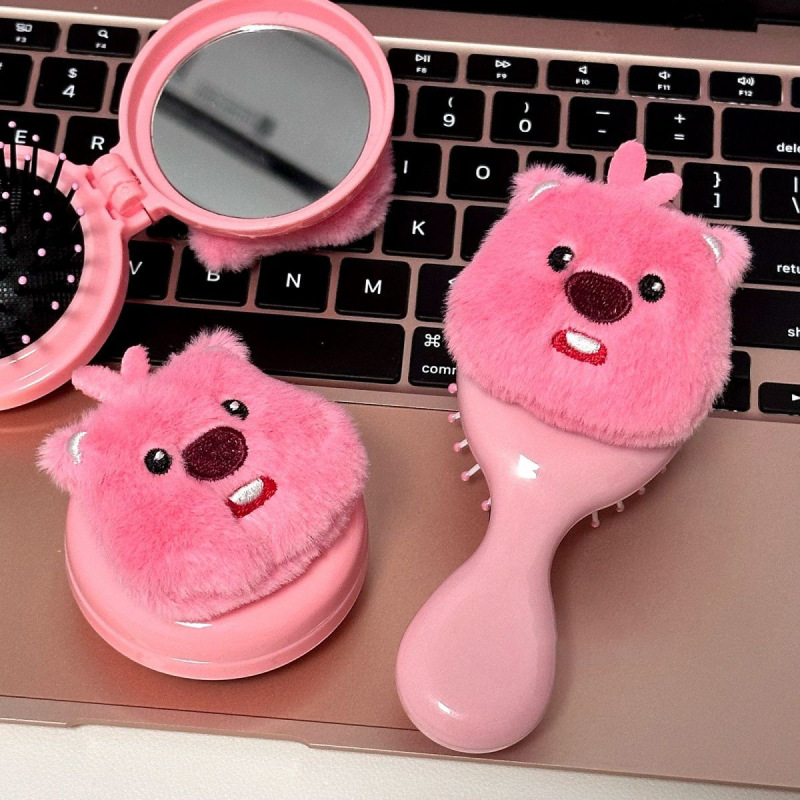 ぬいぐるみLoopyエアバッグ櫛かわいいビーバーエアクッション鏡櫛ソフト妹携帯マッサージ櫛ミニ櫛|undefined