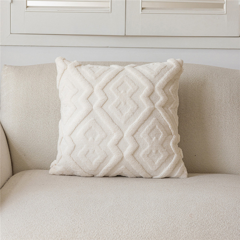Cojín de sofá de felpa de color sólido, moderno y minimalista, para sala de estar, decoración de habitación modelo, cojín para cabecera