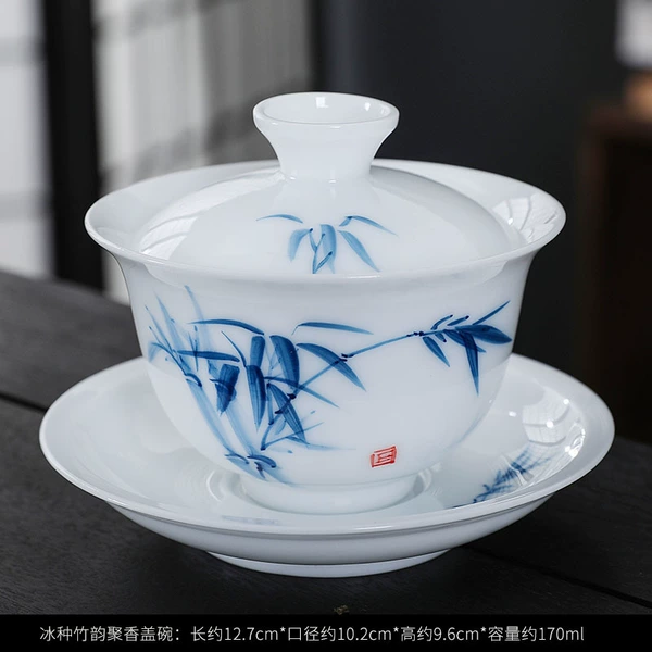 Bingzhong hand-painted bamboo rhyme fragrant bowl