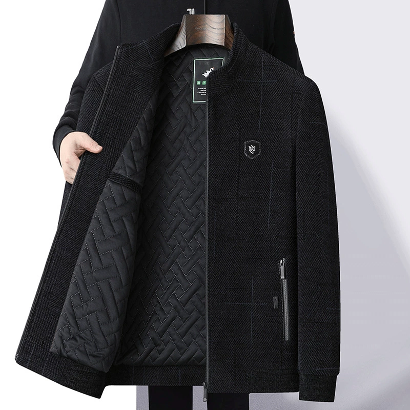 Demi-season jacket, keep warm woolen coat, increased thickness