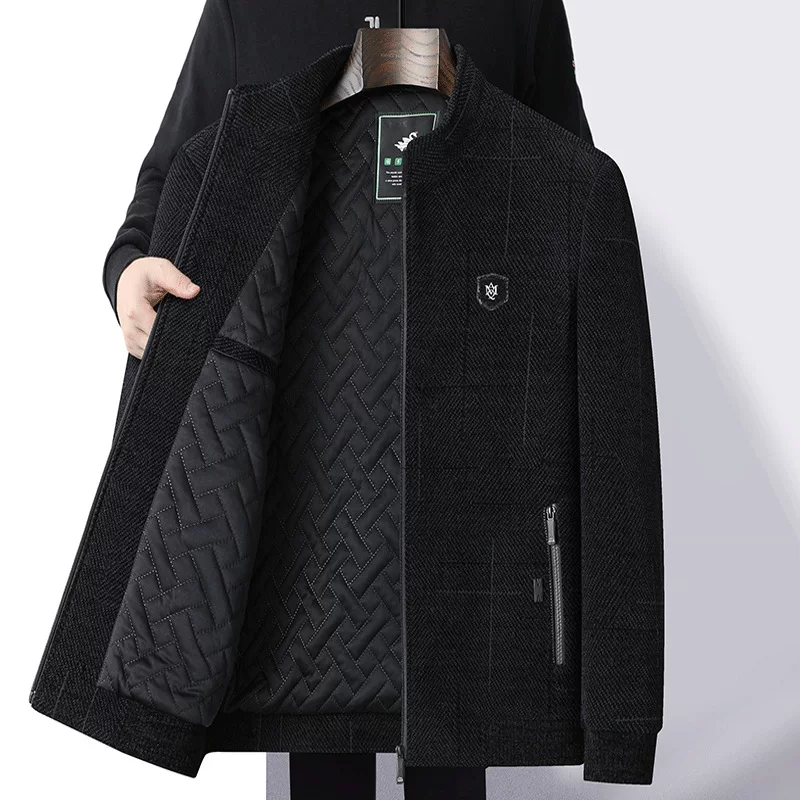 Demi-season jacket, keep warm woolen coat, increased thickness