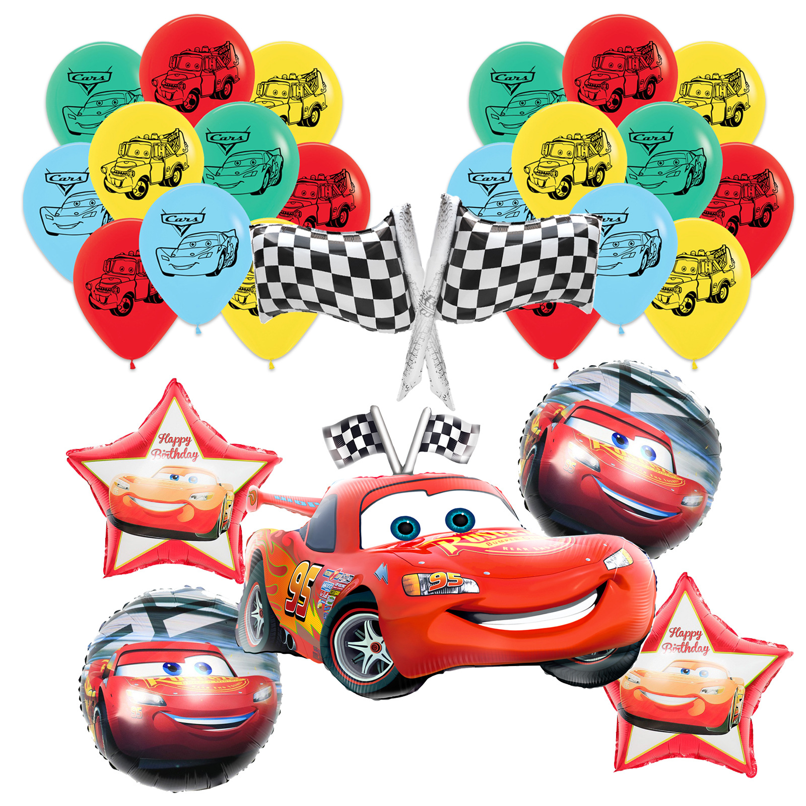 New car story McQueen-shaped aluminum balloon children's birthday party supplies racing story