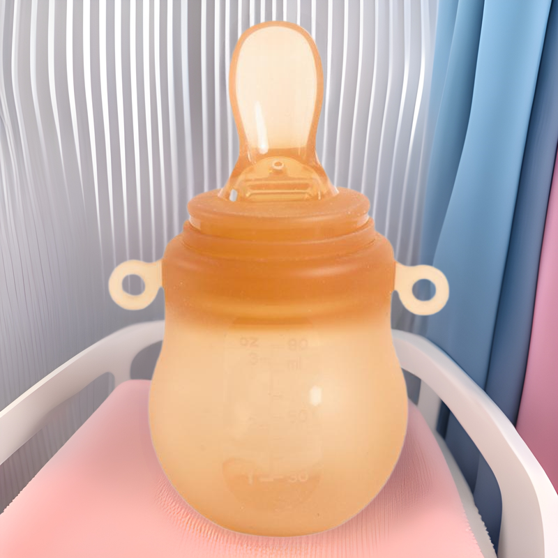 New Silicone Squeeze-Type Baby Food Bottle, Baby Rice Cereal Bottle, Anti-Choking, Drop-Proof Feeding Spoon, Fruit and Vegetable Teether Wholesale