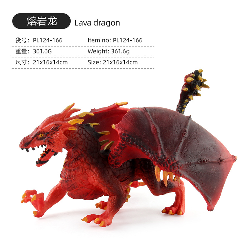 Simulación de exportación transfronteriza antiguo mito modelo de monstruo Dragón volador occidental lava Dragón Batalla Dragón bestia sólida adornos hechos a mano