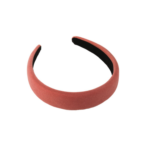 2024 gentle pink headband spring and summer sweet girl high skull plush sponge wide-brimmed headband pressing hair headband