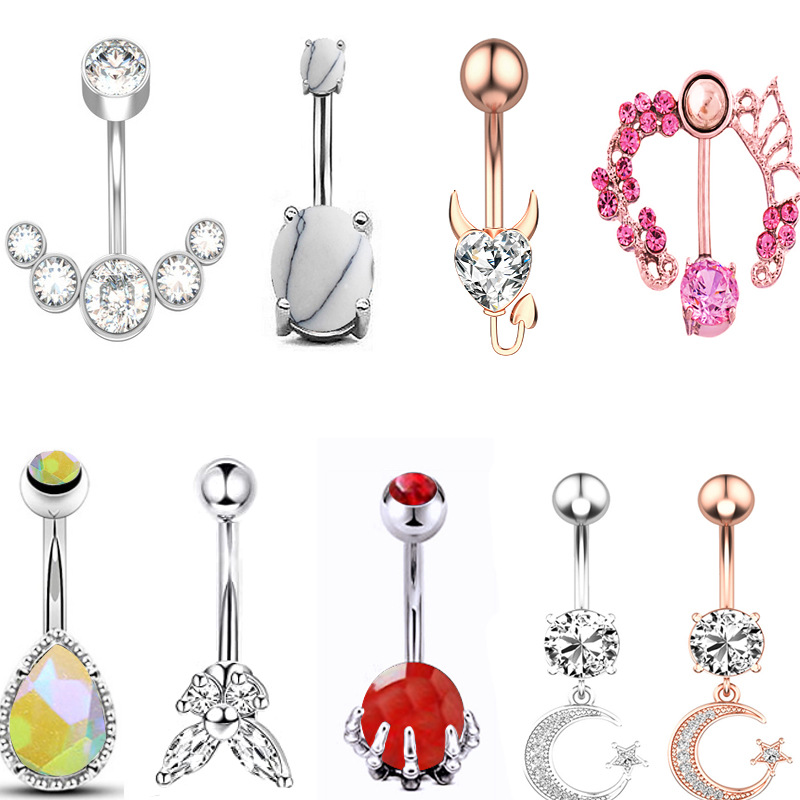 Belly Button Nail Piercing Jewelry Stainless Steel display picture 1