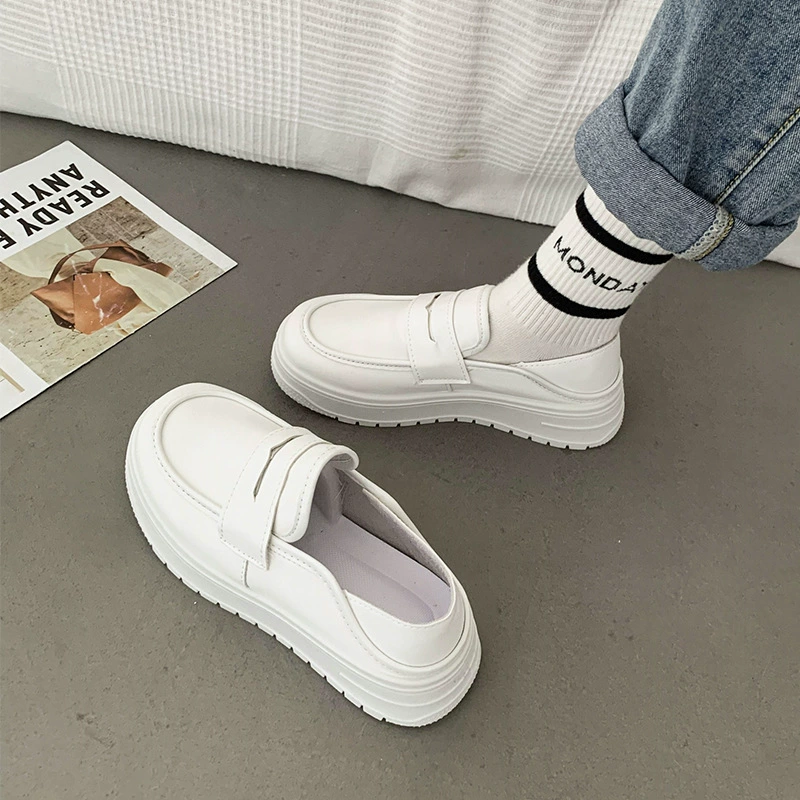 White Nurse Shoes - Comfortable Platform Sneakers for Spring/Summer, Soft Sole, Restless Legs Relief