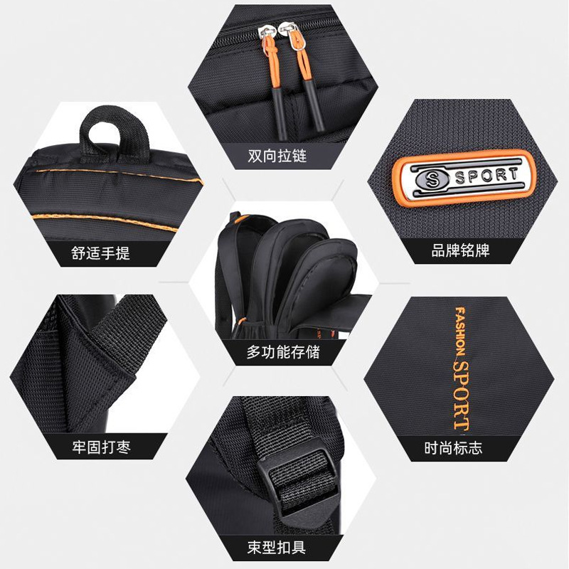 ASHION SPORT Doppelschulter-Rucksack Gewichtsentlastung Atmungsaktiv Verschleißfest Herren-Reisetasche Reiserucksack mit Etikett Großhandelquelle
