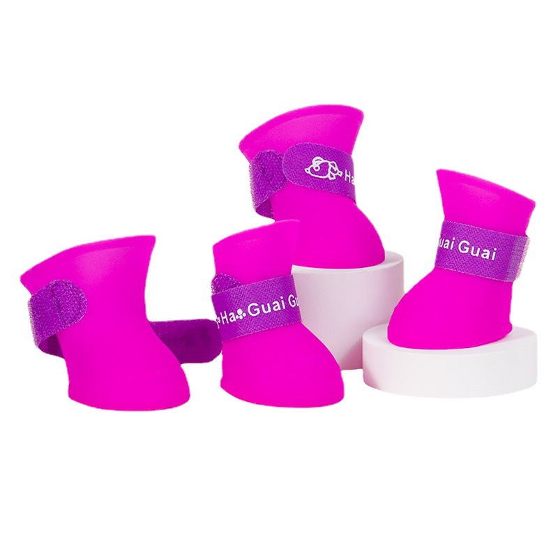 Perro antideslizante Botas de lluvia de silicona Teddy VIP Bichon zapatos para perros de silicona inferior suave Botas de lluvia impermeables cubierta impermeable del zapato