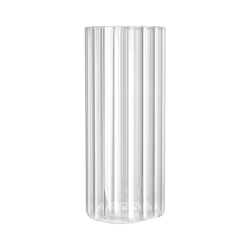 Transparent decorative glass vase Nordic ins style living room creative ornaments vertical pattern vase dried flowers hydroponic flower arranging device