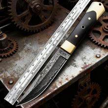 户外露营生存刀具防身野外求生战术直刀爆款长款瑞士大马士革钢刀