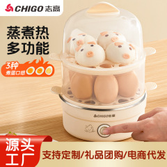 志高小型蒸蛋器家用多功能宝宝辅食蒸煮鸡蛋机1人2早餐机神器