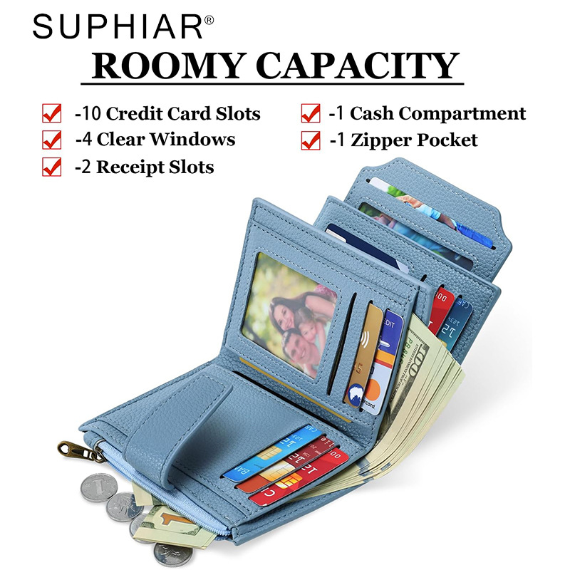 FBA venta caliente PU cremallera bolsa de cambio bolsa de tarjetas en una simple anti-robo actualización nueva billetera de damas transfronterizas