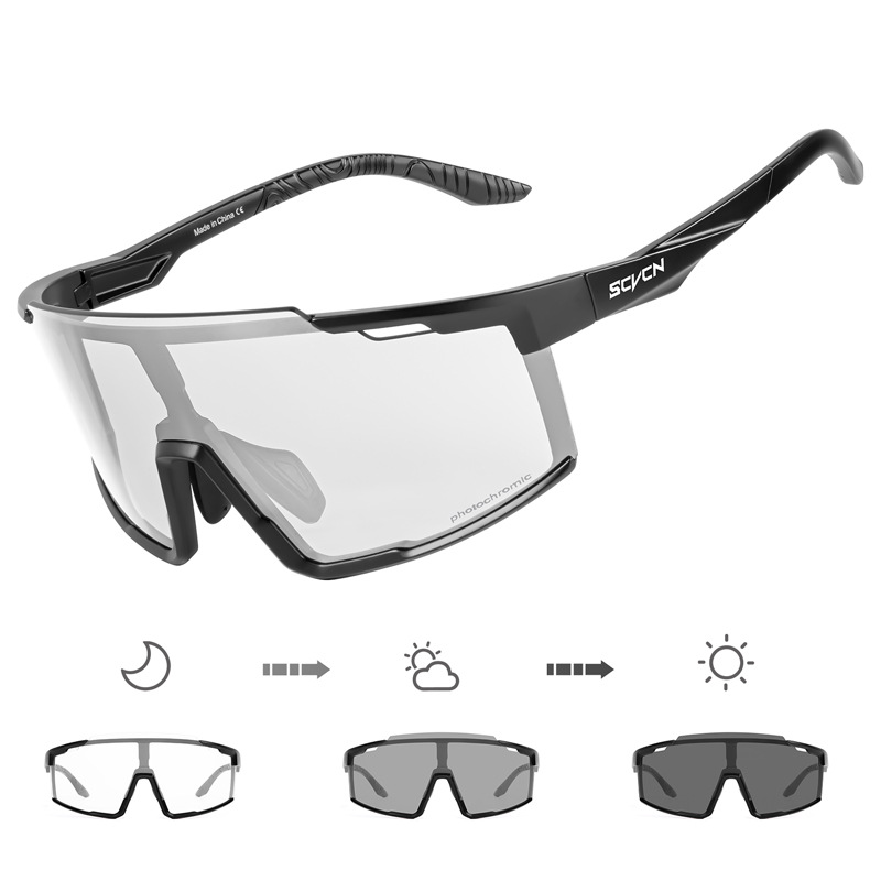 Gafas de Ciclismo Deportivo de PC, Cortavientos con Puente Nasal Ajustable, para Ciclismo de Carretera y Montañismo