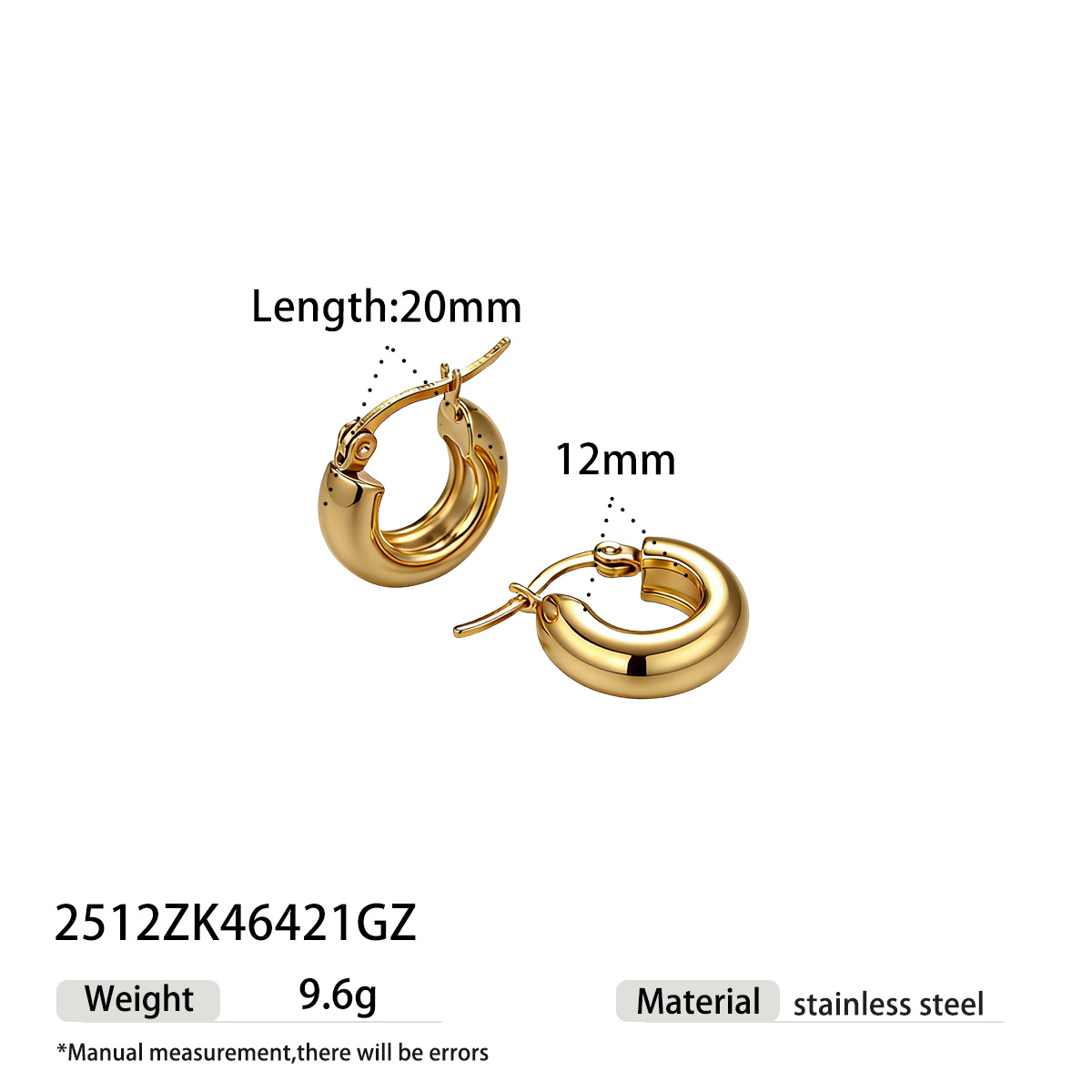 Taina europa y americana pendientes de acero inoxidable nicho de alta calidad estilo anillo personalidad oro y plata de doble color joyas de acero de titanio