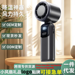 便携小风扇数显双风力电长续航大静音手持风扇半导体制冷新款跨境
