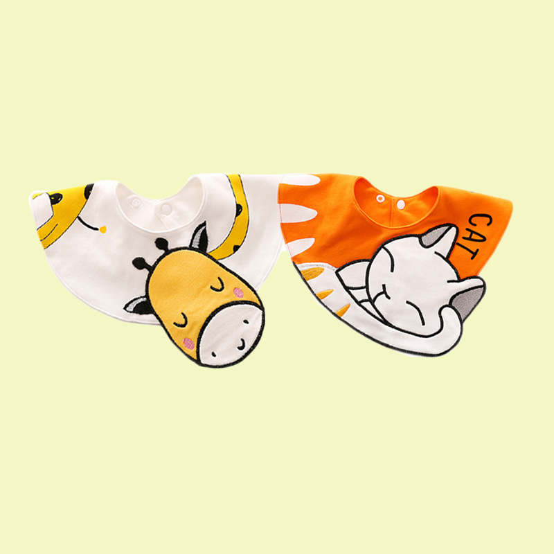 嬰兒口水巾 卡通可愛新生兒圍嘴圍兜可水洗雙層口水巾寶寶口水兜