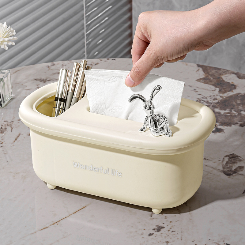 Mesa de café en la Sala de estar, caja de almacenamiento de toallas de papel, caja de almacenamiento multifuncional a prueba de polvo en el hogar, caja de extracción de toallas de papel