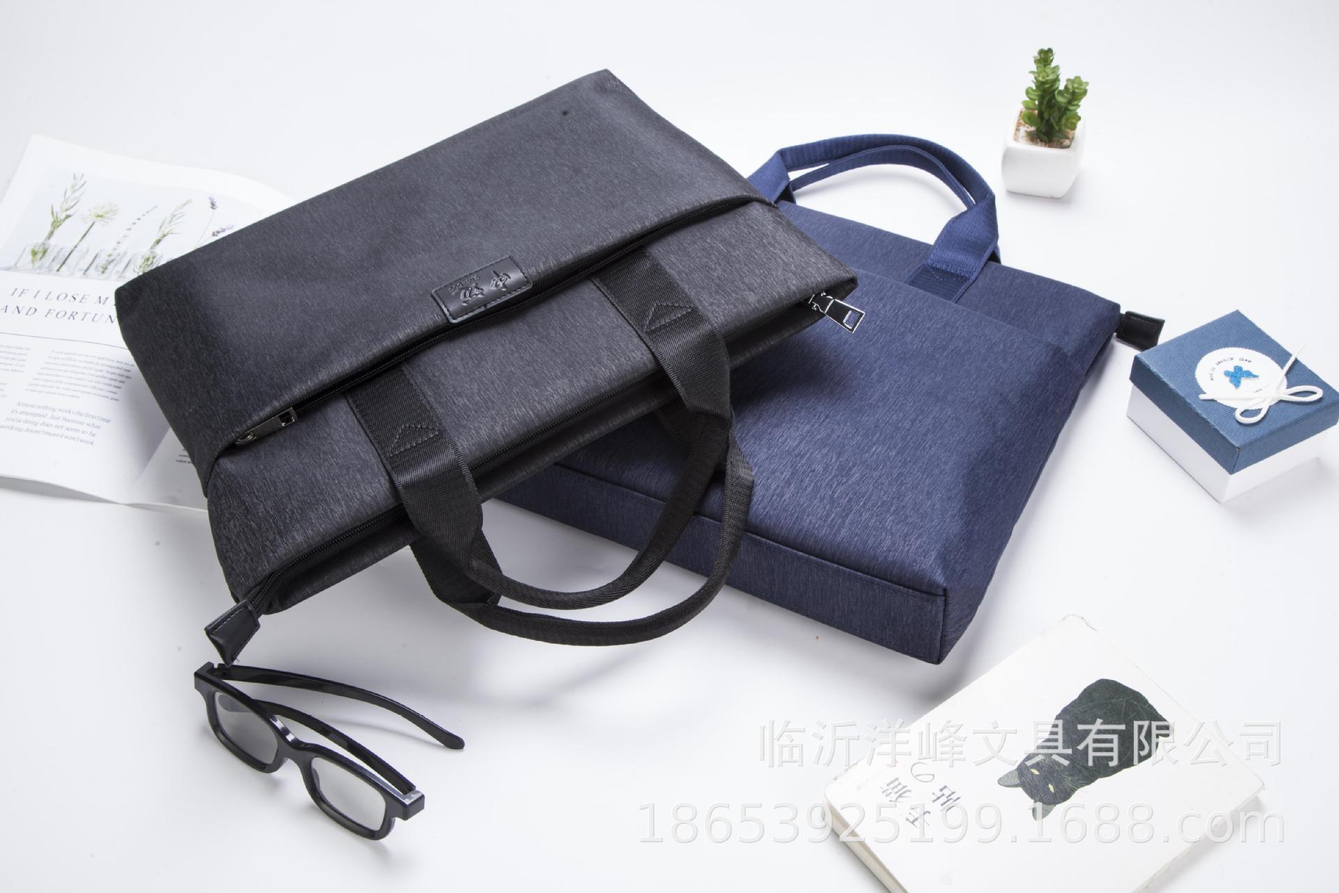 中邁506會議包簡約純色立體手提文件袋牛津帆布資料收納袋大容量