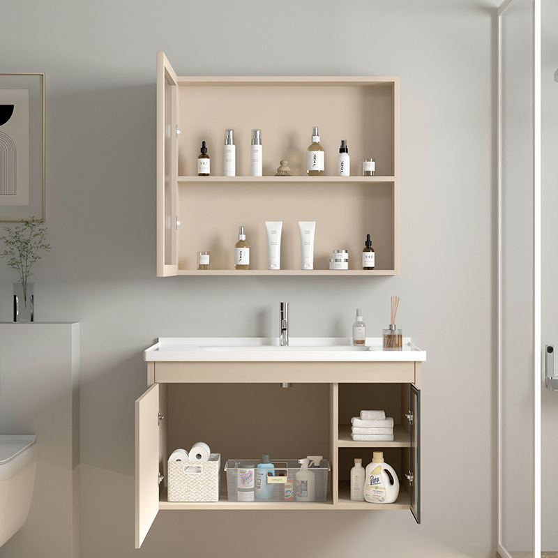 Gabinete de baño de aleación de aluminio cerámica unidad lavabo gabinete lavabo inodoro lavabo nuevo