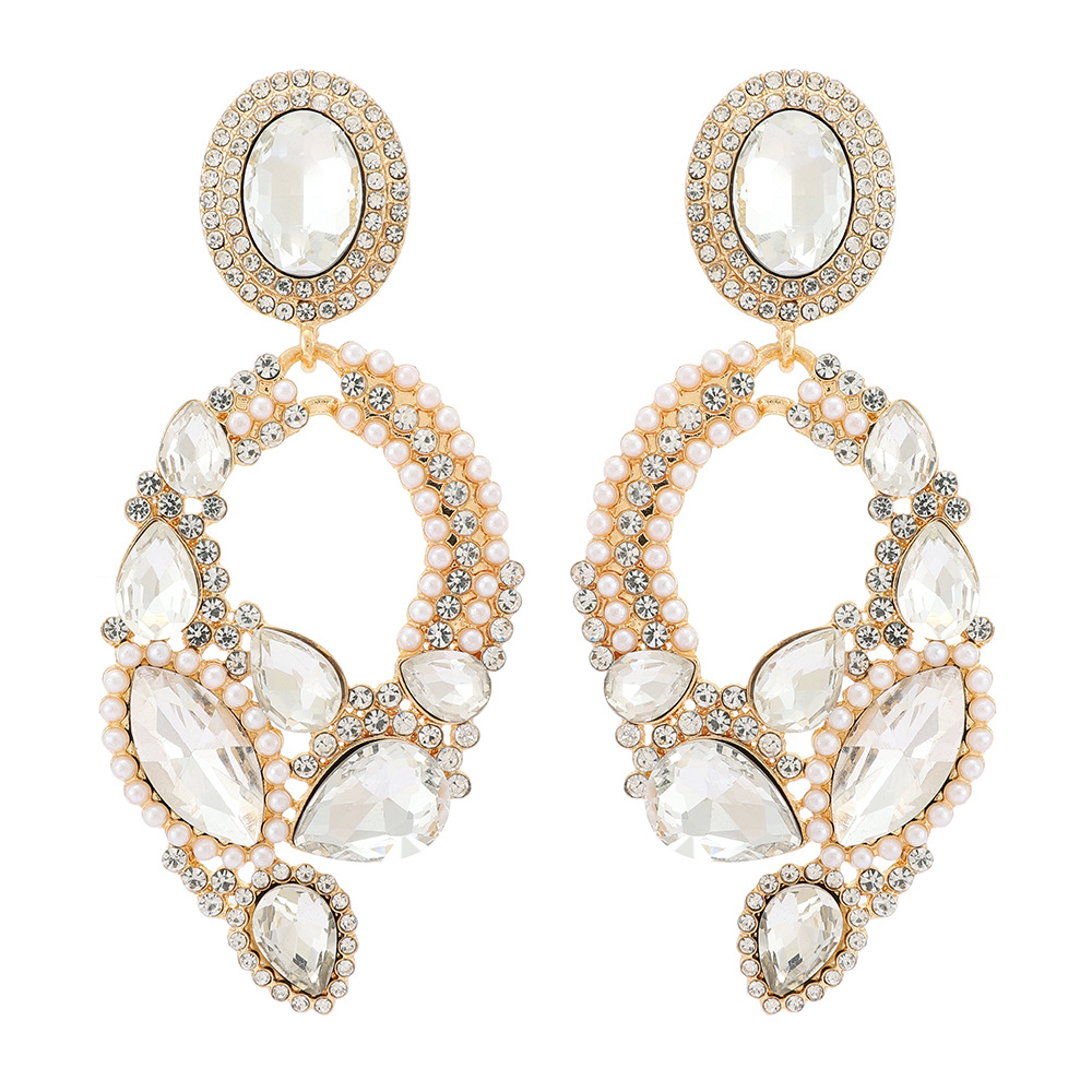 Retro Lady Water Droplets Rhinestone Tassel Inlay Artificial Gemstones Women's Drop Earrings display picture 6