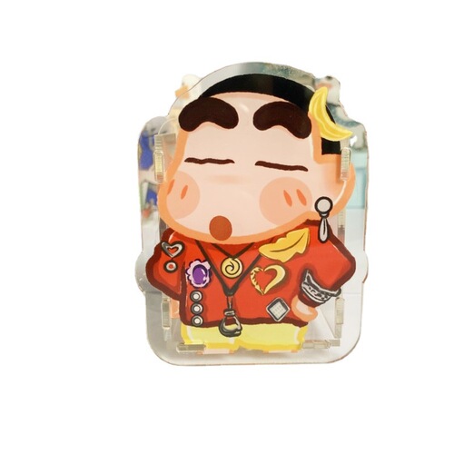 Cartoon Crayon Shin-Chan Pen Holder Acrylic Cute Pen Holder Student Desktop Stationery Storage Box Makeup Brush Storage Bucket