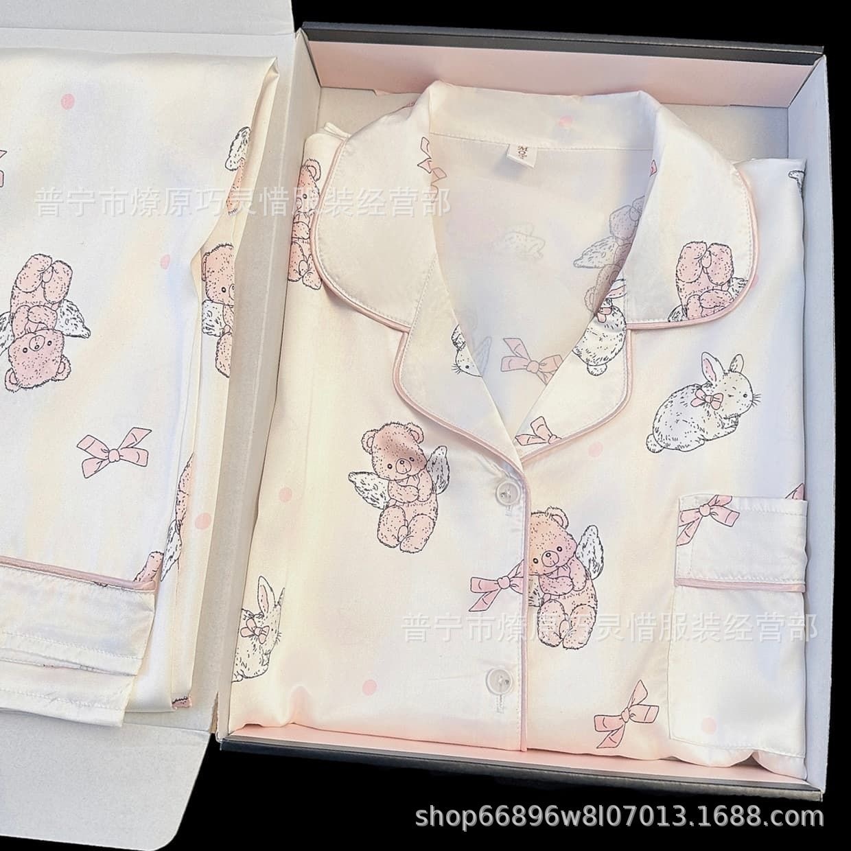 Pijama de verano nuevo hielo pantalones cortos de mangas cortas de dibujos animados KT gato coreano dormitorio de estudiantes ropa delgada set