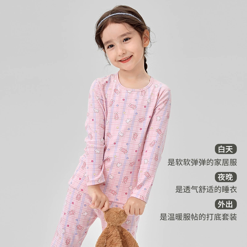 ZYZ Детская домашняя одежда осень-зима новый толстый шерстяной стеллаж Детское нижнее белье Набор типа A мультфильм детская пижама
