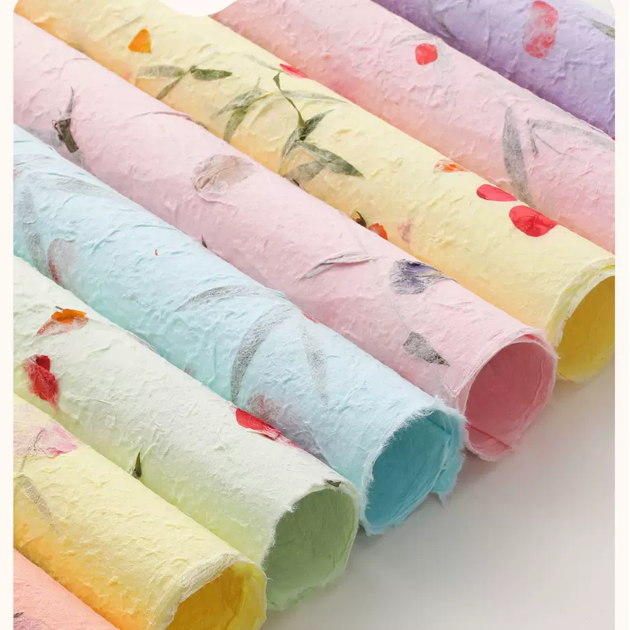 尼泊尔春节花草纸手撕纸灯笼元宵节手工纸复古高档花束包装纸批发