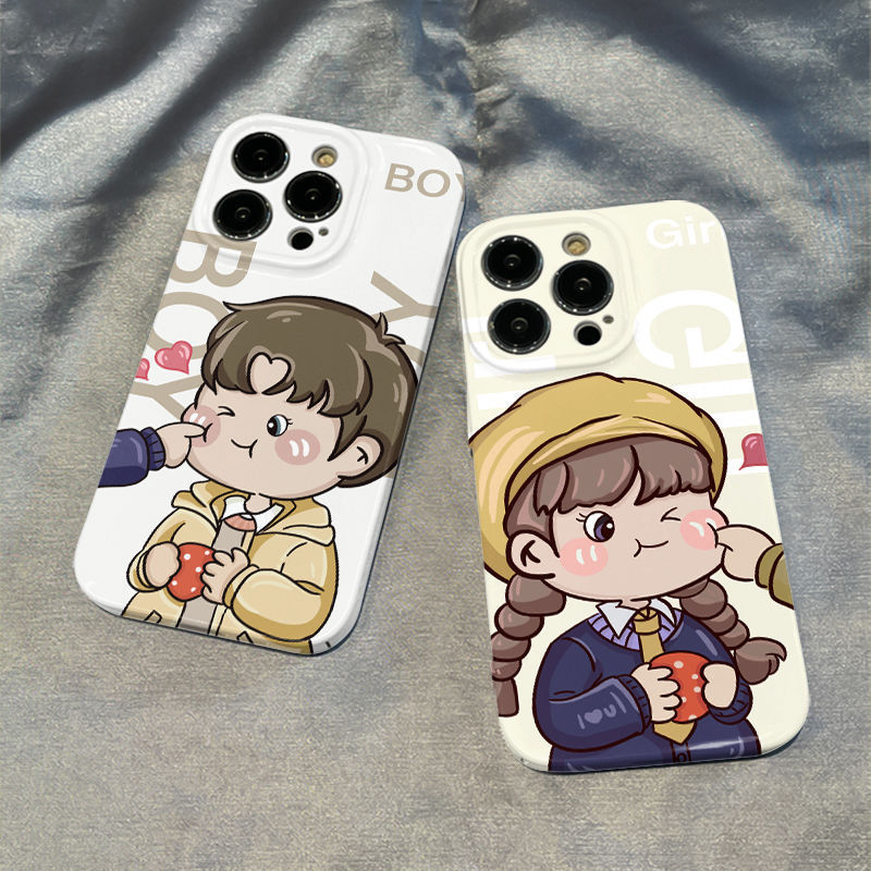 Film Couple Shell for Apple 15Promax Phone Case 14pro Cartoon 13 Japan and South Korea 11 Hard Shell 12 Personality X