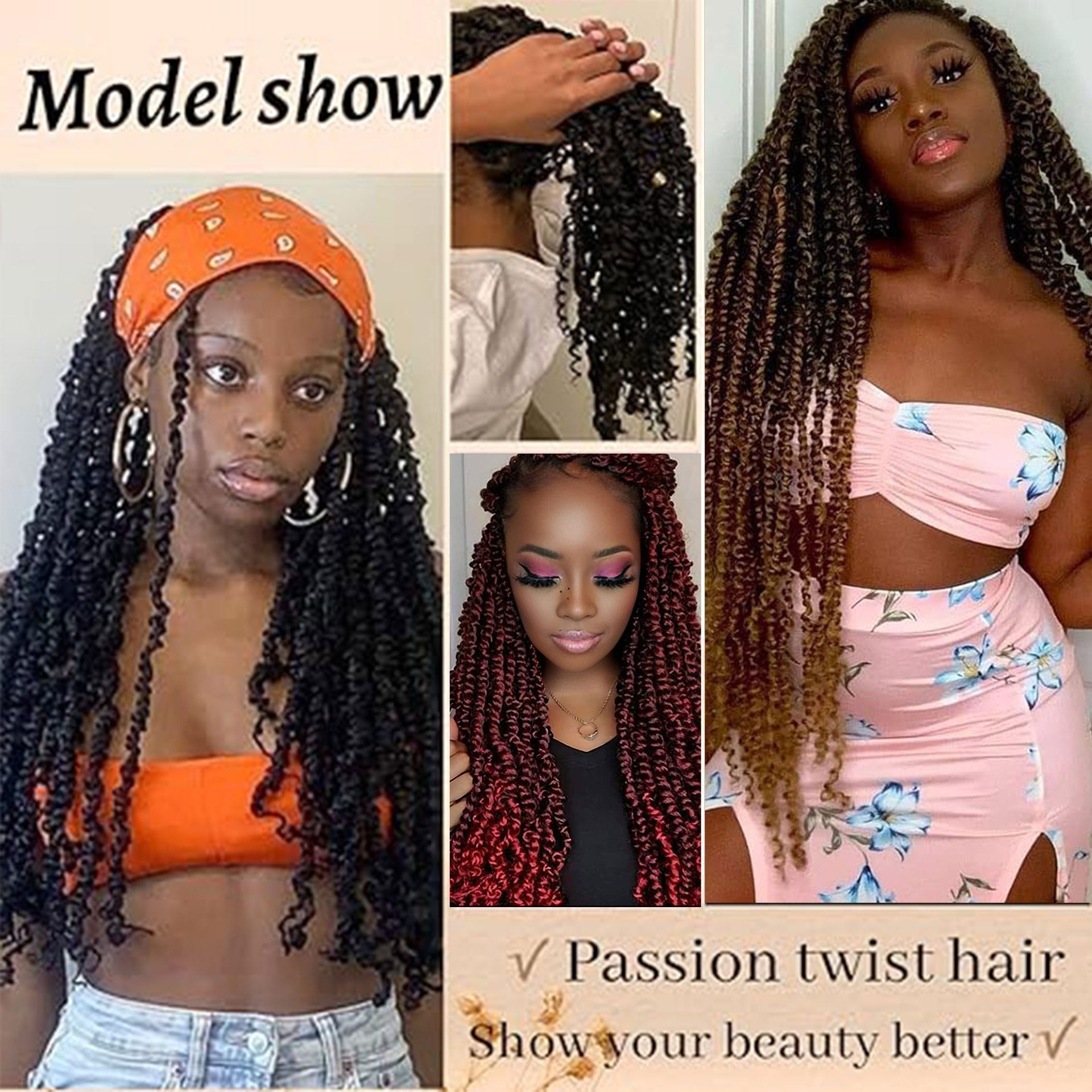 Fashion Hair Passion Twist Hair Water Wave Crochet Peluca de ganchillo