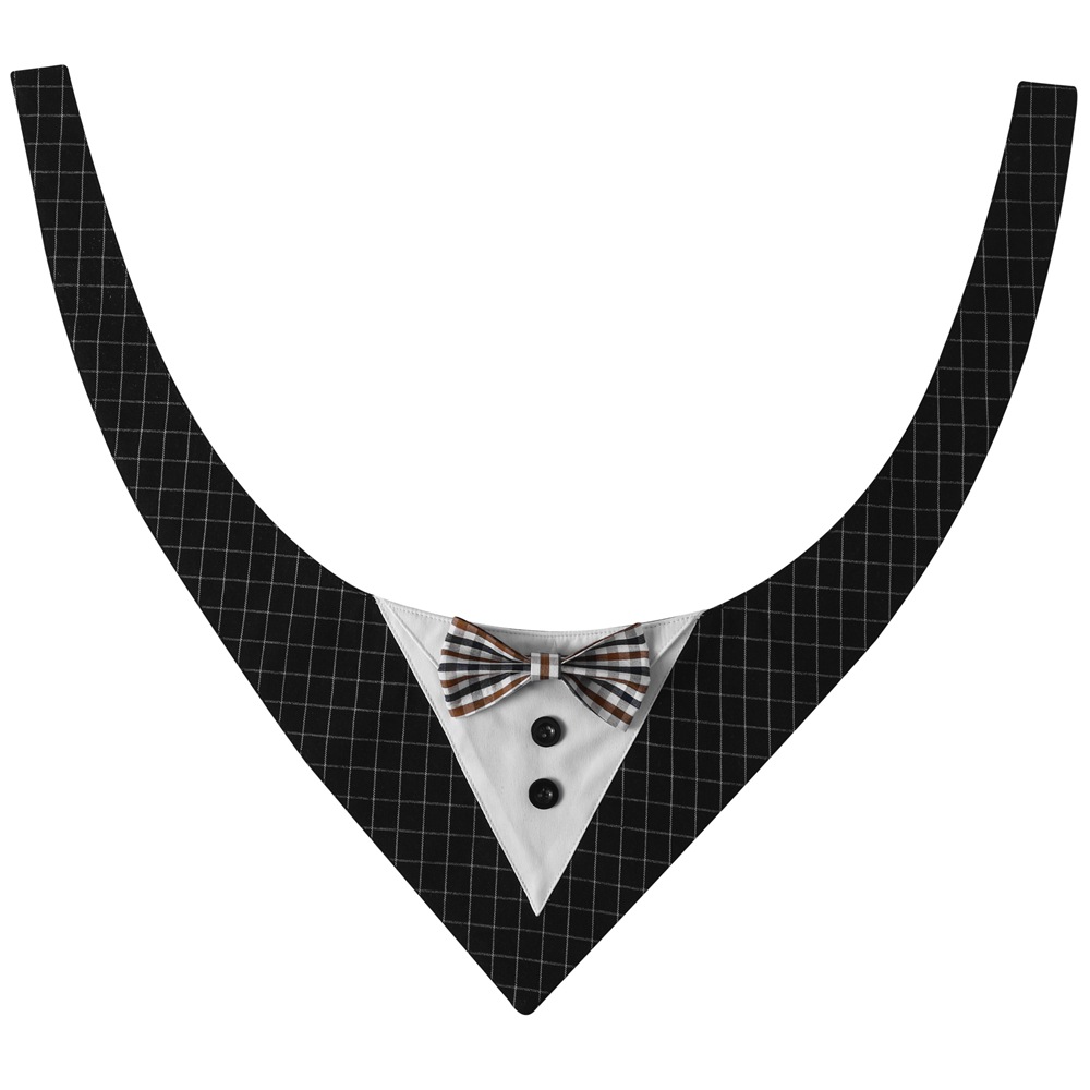 Transfronterizo nuevo traje de mascota a cuadros triángulo toalla guapo mascota saliva toalla mascota boda triángulo toalla perro bufanda