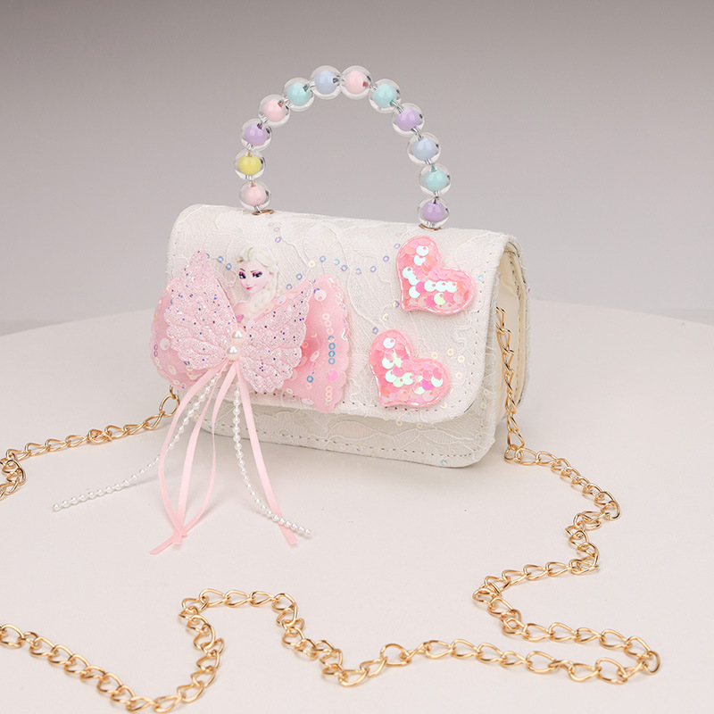 Chic Princess Bag, Luxurious and Stylish, Beaded Handbag for Girls, Mini Fashionable Chain Shoulder Crossbody Bag